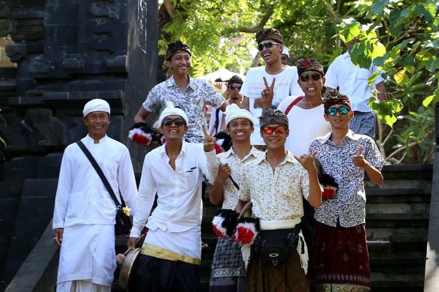 Peace, Local Balinese Ceremony, Pandang Pandang Beach, Bali Indonesia