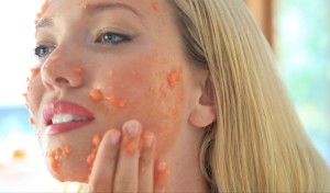 Apply Papaya over face: it may be messy but works well on skin tone and texture