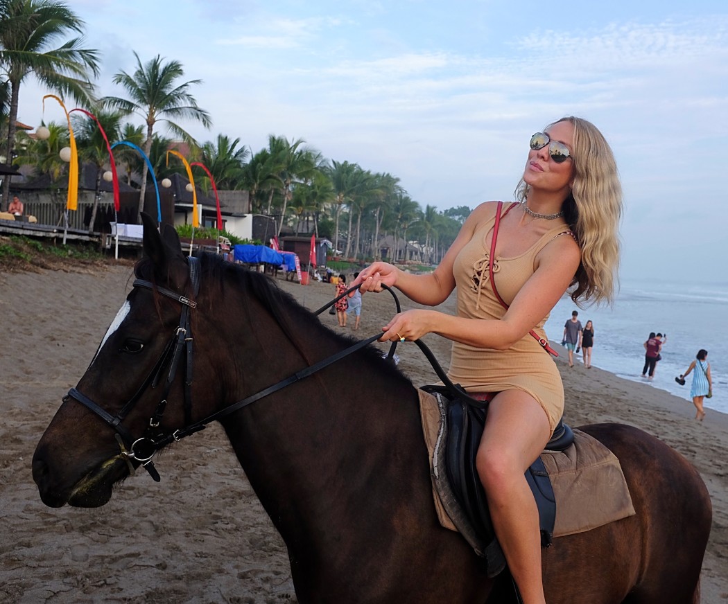 Beach horse riding Double Six Beach Bali